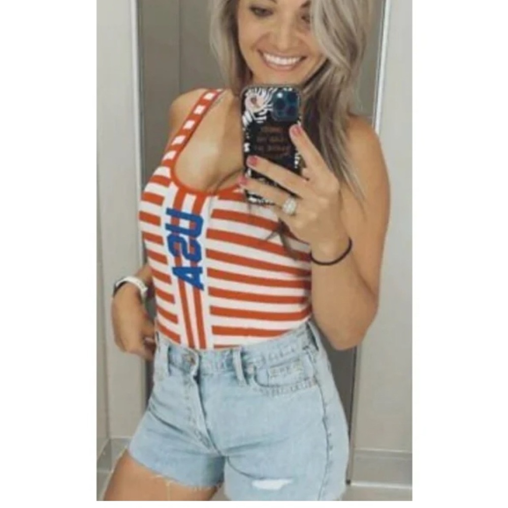 IML USA America Patriotic Striped Bodysuit